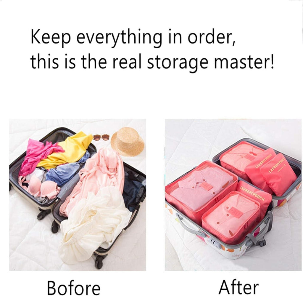Set of 6 Packing Cube Set for Travel